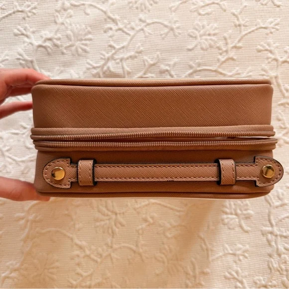 Calpak Small Clear Cosmetics Case in Caramel - Picture 9 of 16